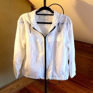 BlankNYC White Windbreaker Hoodie, EUC, S